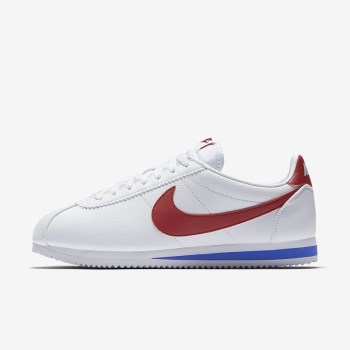 Nike Classic Cortez - Férfi Utcai Cipő - Fehér/Királykék/Piros